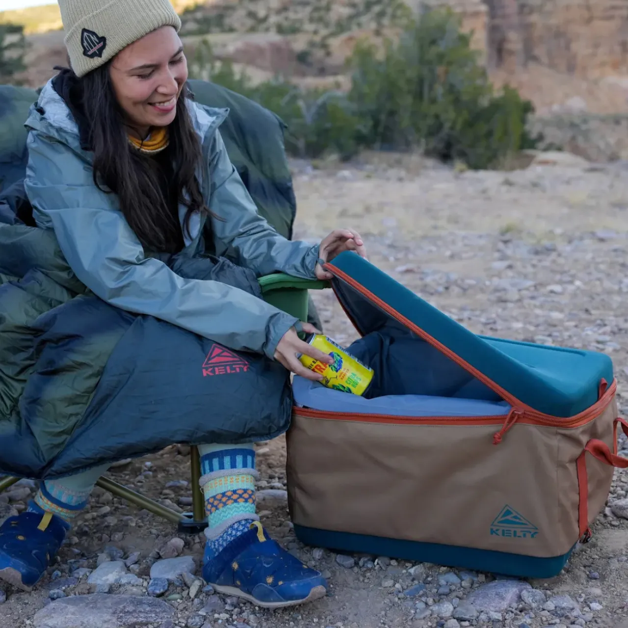 Roadie Life|Kitchen & Organization-Kelty Folding Cooler DullGold/DeepTeal
